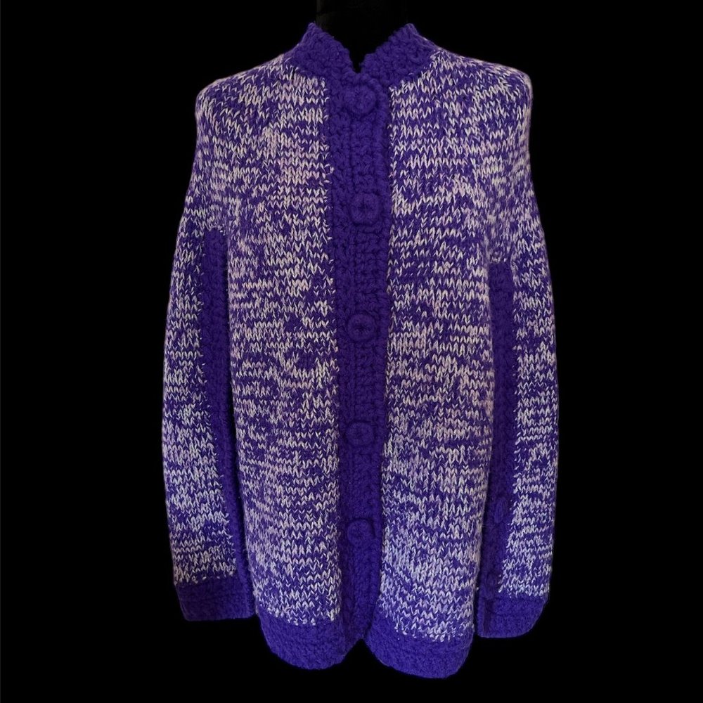 Handmade - Gorgeous Purple, Lavender, White Cape/Poncho